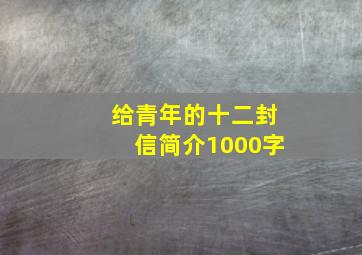 给青年的十二封信简介1000字