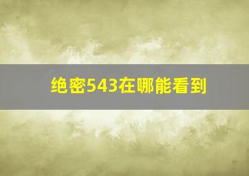 绝密543在哪能看到