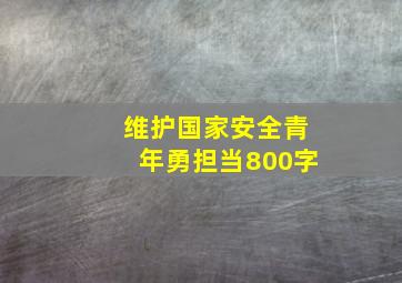 维护国家安全青年勇担当800字