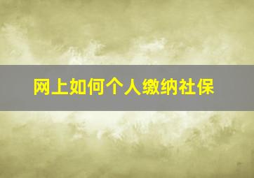 网上如何个人缴纳社保