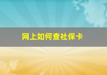 网上如何查社保卡