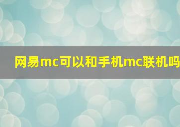 网易mc可以和手机mc联机吗