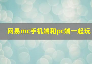 网易mc手机端和pc端一起玩