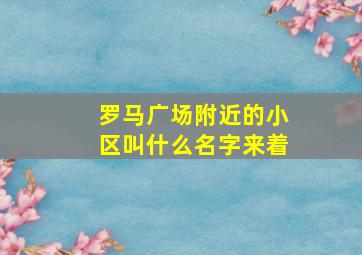 罗马广场附近的小区叫什么名字来着