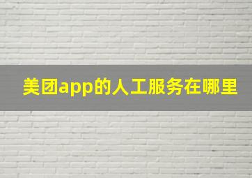 美团app的人工服务在哪里