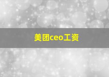 美团ceo工资