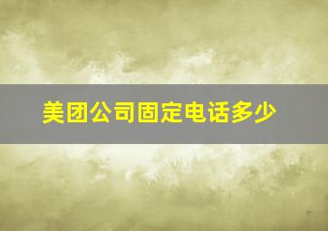 美团公司固定电话多少