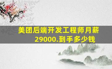 美团后端开发工程师月薪29000.到手多少钱