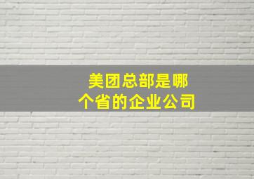 美团总部是哪个省的企业公司