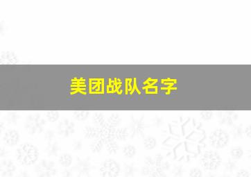 美团战队名字