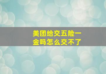 美团给交五险一金吗怎么交不了