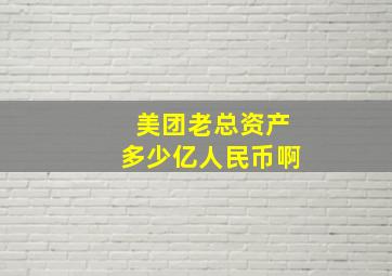 美团老总资产多少亿人民币啊