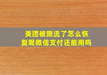 美团被限流了怎么恢复呢微信支付还能用吗