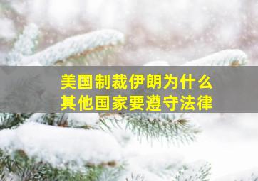 美国制裁伊朗为什么其他国家要遵守法律