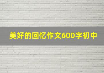 美好的回忆作文600字初中