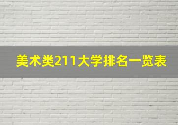 美术类211大学排名一览表