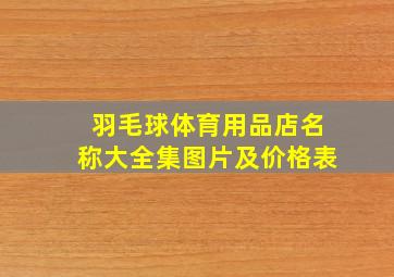 羽毛球体育用品店名称大全集图片及价格表