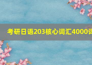 考研日语203核心词汇4000词