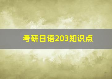 考研日语203知识点