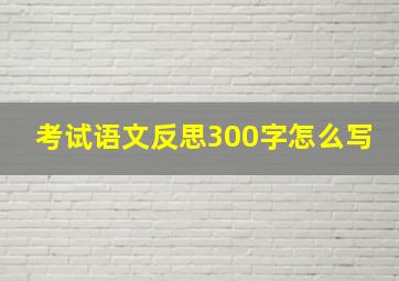 考试语文反思300字怎么写