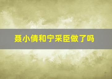 聂小倩和宁采臣做了吗