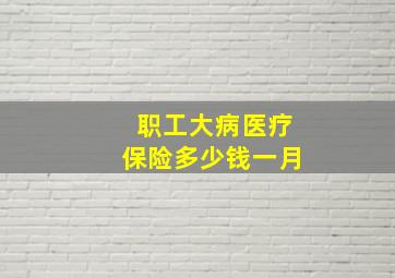 职工大病医疗保险多少钱一月