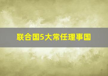 联合国5大常任理事国