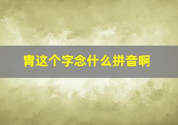 胄这个字念什么拼音啊