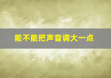 能不能把声音调大一点