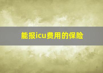 能报icu费用的保险