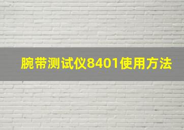 腕带测试仪8401使用方法