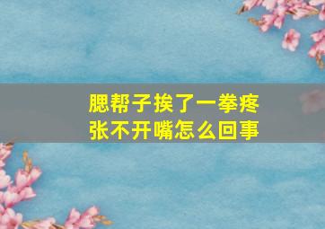 腮帮子挨了一拳疼张不开嘴怎么回事