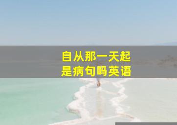 自从那一天起是病句吗英语