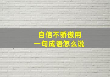 自信不骄傲用一句成语怎么说