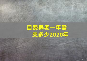 自费养老一年需交多少2020年