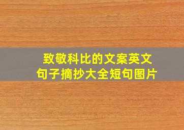 致敬科比的文案英文句子摘抄大全短句图片