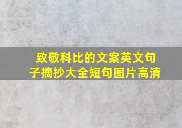 致敬科比的文案英文句子摘抄大全短句图片高清