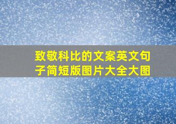 致敬科比的文案英文句子简短版图片大全大图