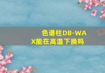 色谱柱DB-WAX能在高温下换吗