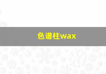 色谱柱wax