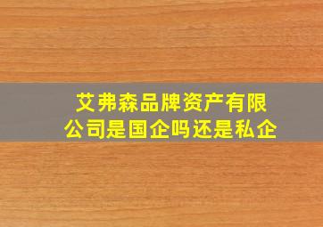 艾弗森品牌资产有限公司是国企吗还是私企