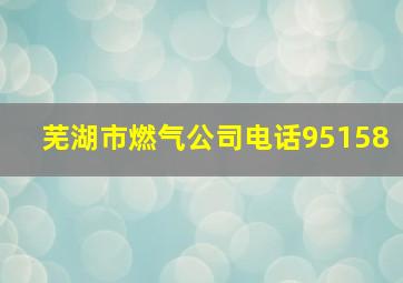 芜湖市燃气公司电话95158