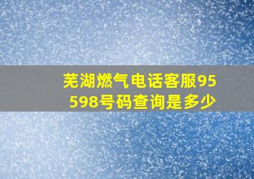 芜湖燃气电话客服95598号码查询是多少