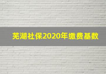 芜湖社保2020年缴费基数