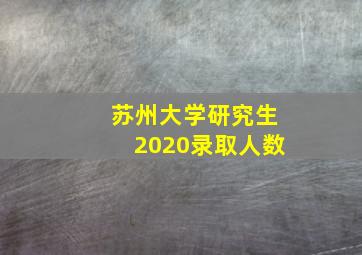 苏州大学研究生2020录取人数