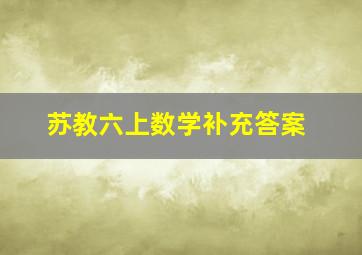 苏教六上数学补充答案