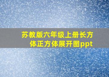 苏教版六年级上册长方体正方体展开图ppt