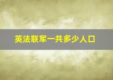 英法联军一共多少人口