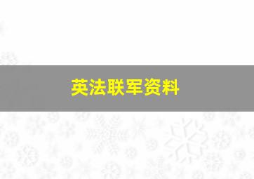 英法联军资料