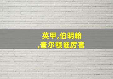 英甲,伯明翰,查尔顿谁厉害